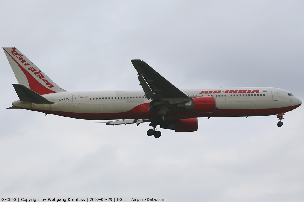 G-CEFG, 1994 Boeing 767-319 C/N 26264, on lease to Air India
