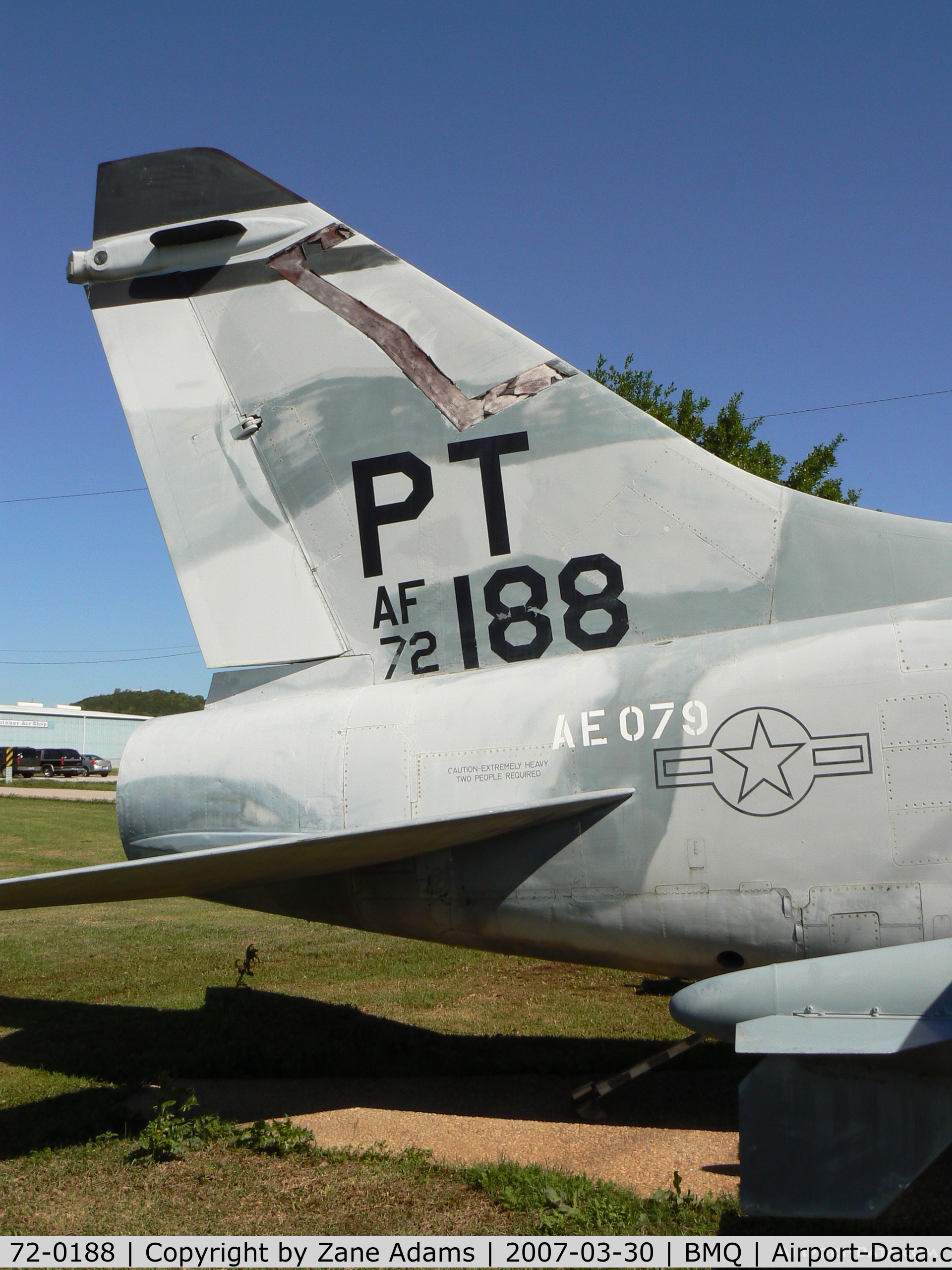 72-0188, 1972 LTV A-7D Corsair II C/N D-310, on Display at Bluebonnet CAF Museum