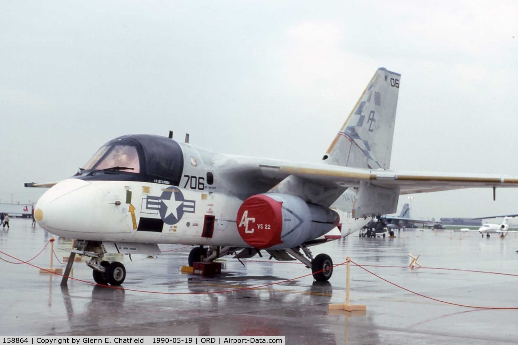 158864, Lockheed S-3B Viking C/N 394A-1012, S-3B at the ANG/AFR open house.  Heavy rain falling