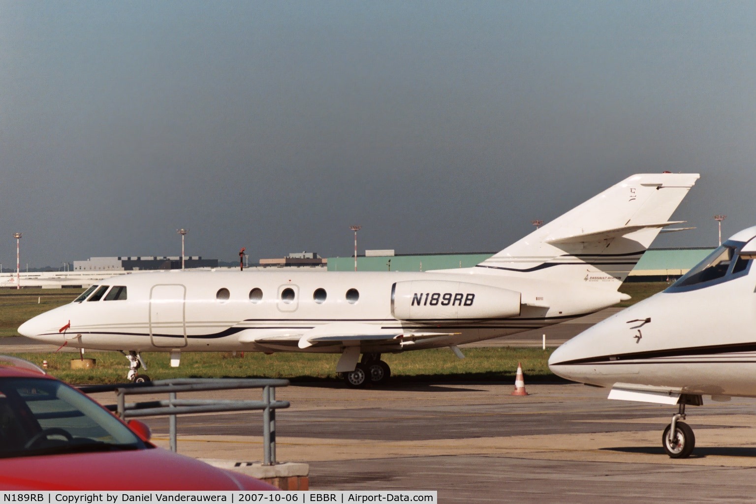 N189RB, 1972 Dassault Falcon (Mystere) 20F C/N 262, parked on ABELAG apron