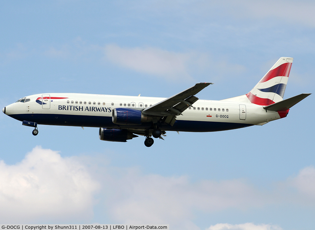 G-DOCG, 1991 Boeing 737-436 C/N 25408, Landing rwy 32L