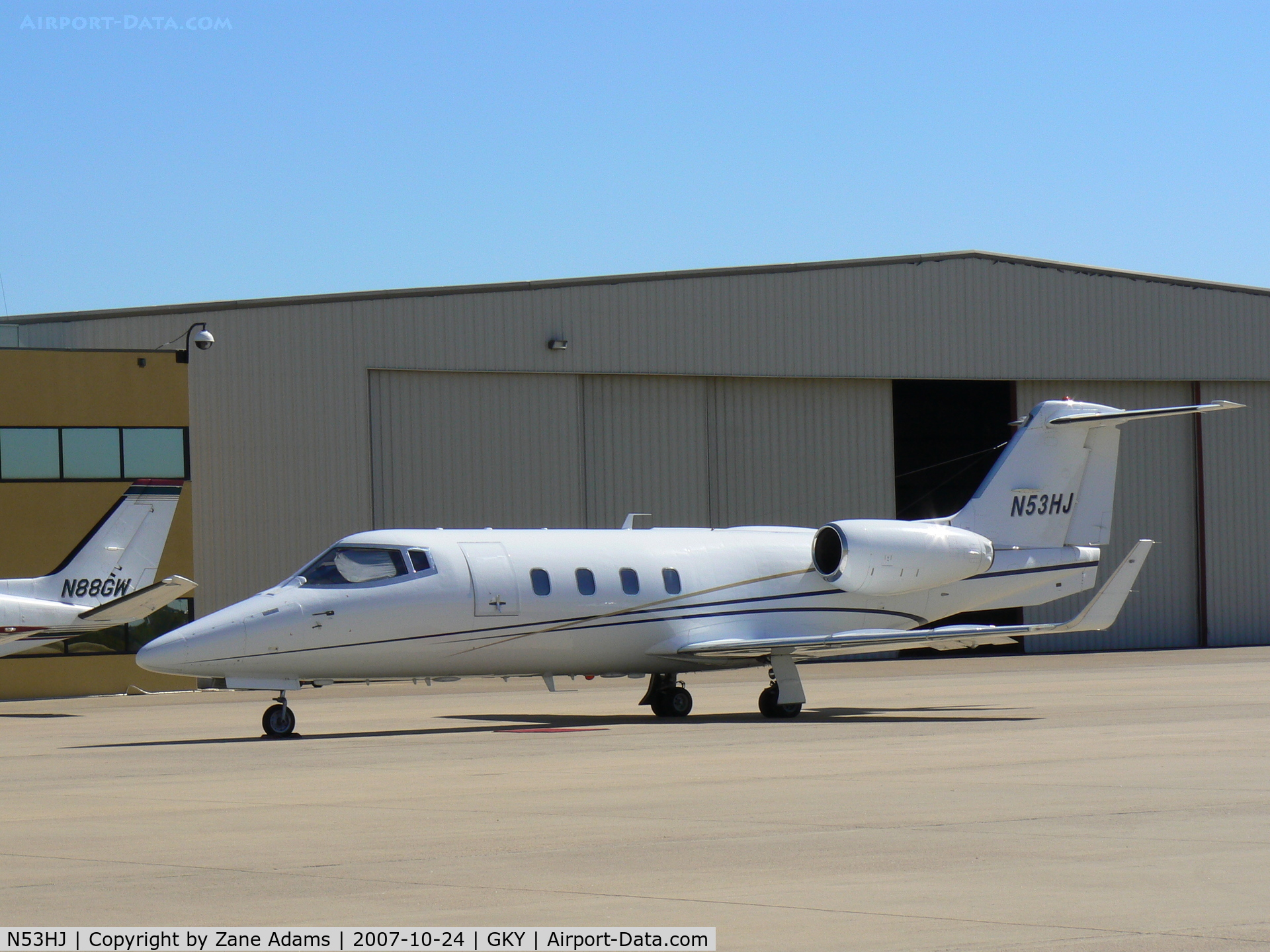 N53HJ, 1982 Gates Learjet 55 C/N 55-037, On the ramp at Arlington Muni