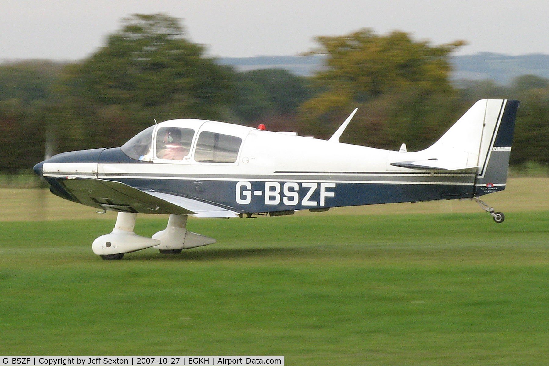G-BSZF, 1965 CEA Jodel DR-250-160 Capitaine C/N 32, Take-off from EGKH. Previously registered as F-BNJB.