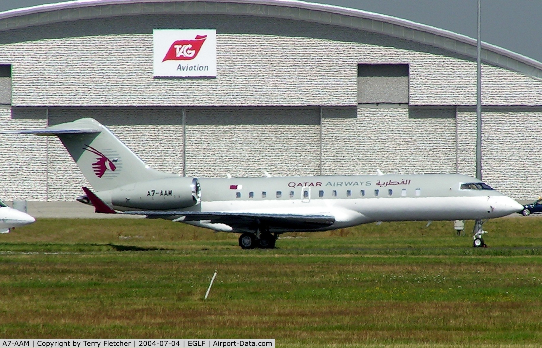 A7-AAM, 2003 Bombardier BD-700-1A10 Global Express C/N 9126, Visting Farnborough Show 2004