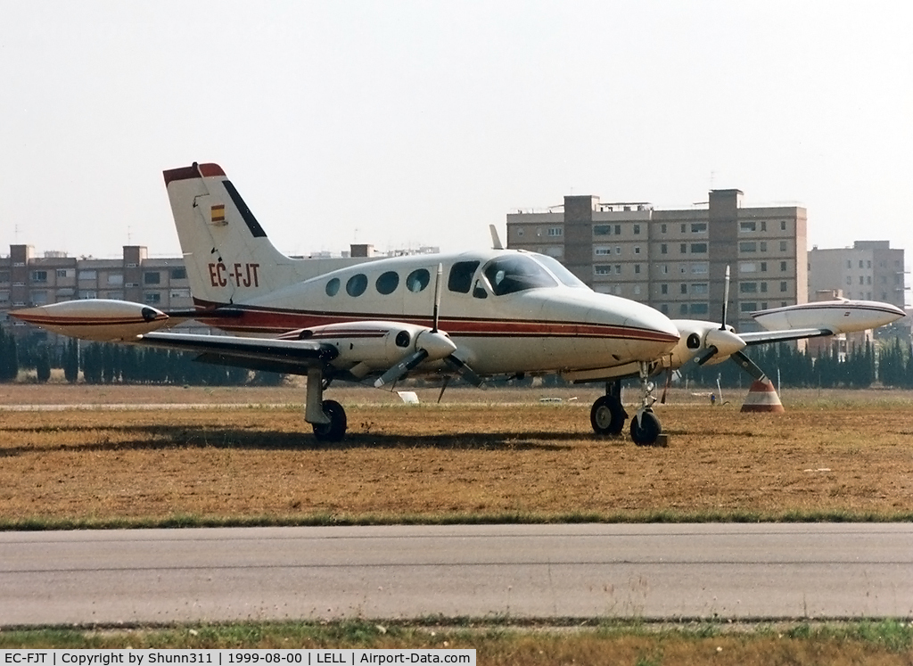 EC-FJT, Cessna 414 Chancellor C/N 414-0174, Parked at the airfield...
