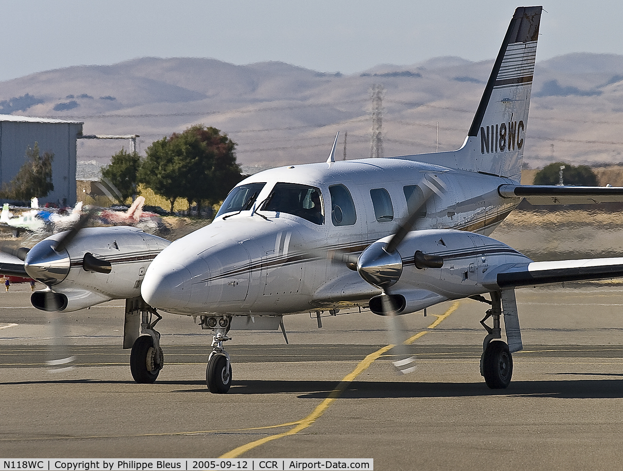 N118WC, 1979 Piper PA-31T C/N 31T-8020020, Taxiing after landing on rwy 32R