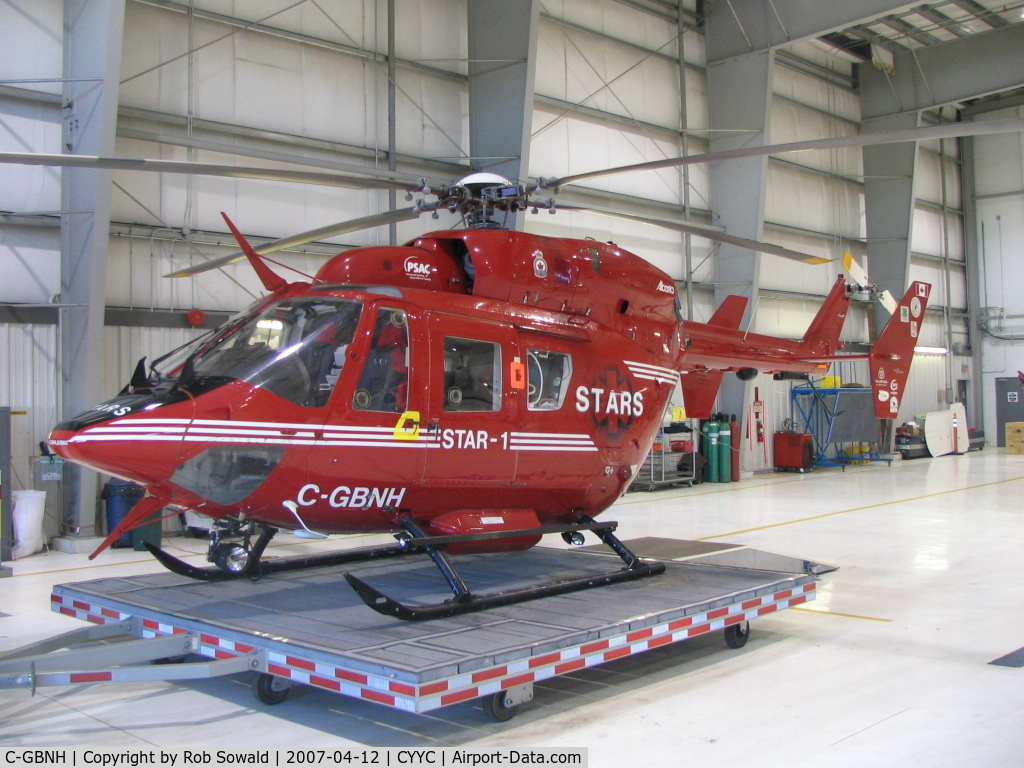 C-GBNH, 1983 Eurocopter-Kawasaki BK-117A-3 C/N 7020, Taken inside the STARS hangar.