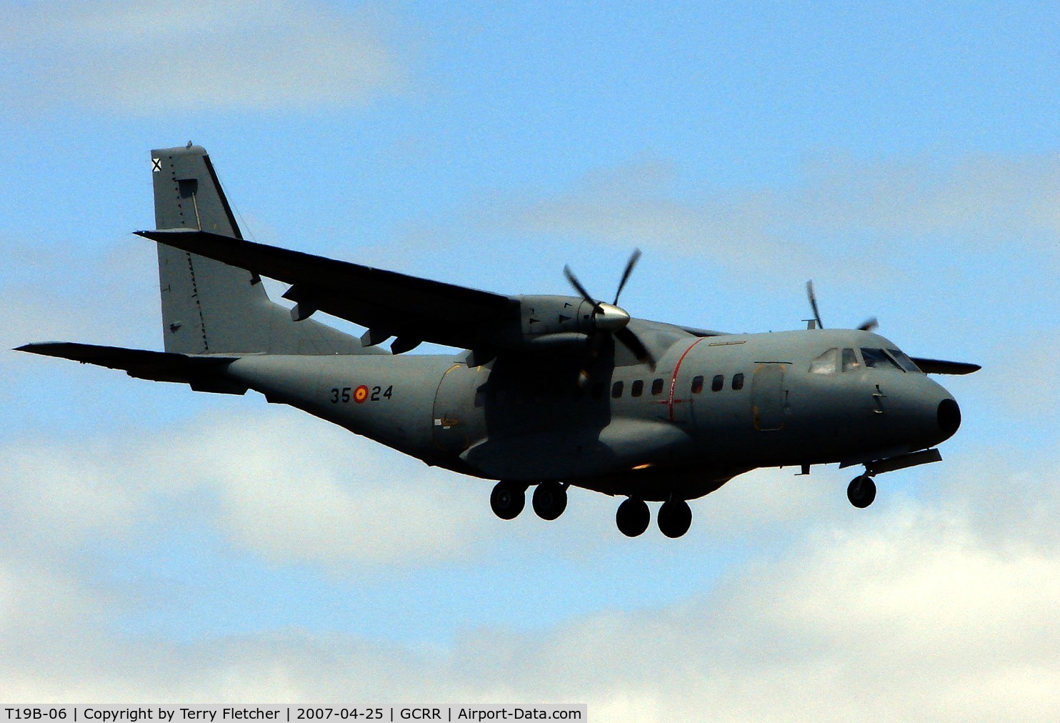 T19B-06, Airtech CN-235-100M C/N C037, Casa 235 on approach to Lanzarote