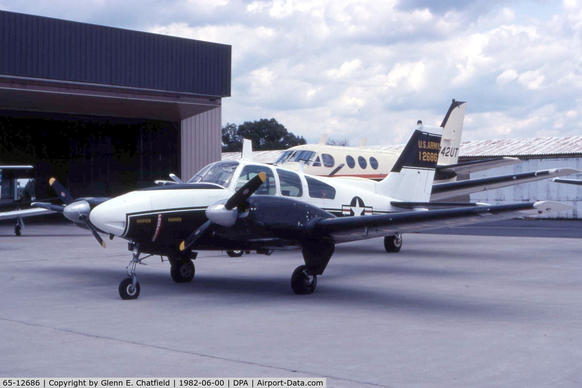 65-12686, 1965 Beech B-55 Baron (T-42A) C/N TF-8, T-42A 65-12686 at Chicago Beechcraft for service when still active Army