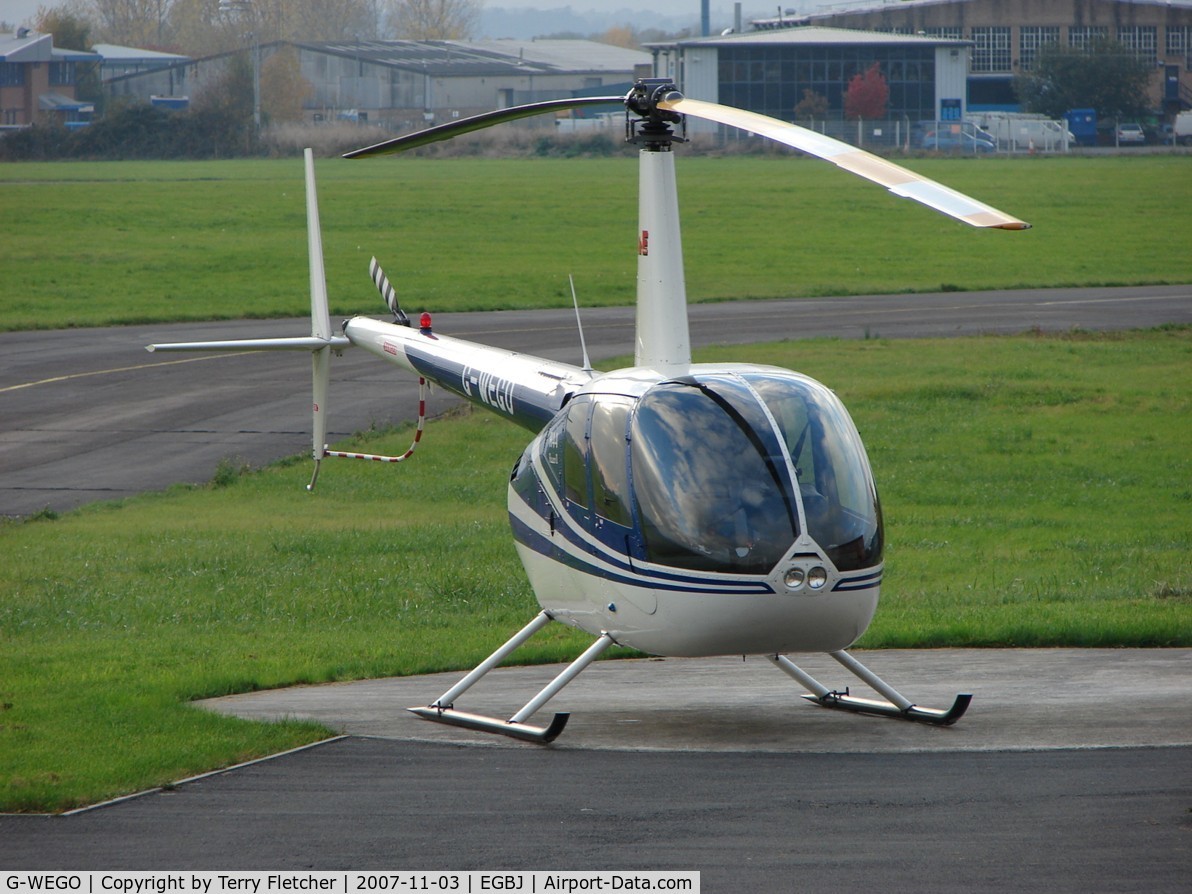 G-WEGO, 2004 Robinson R44 Raven II C/N 10325, Busy late afternoon at Gloucestershire (Staverton) Airport