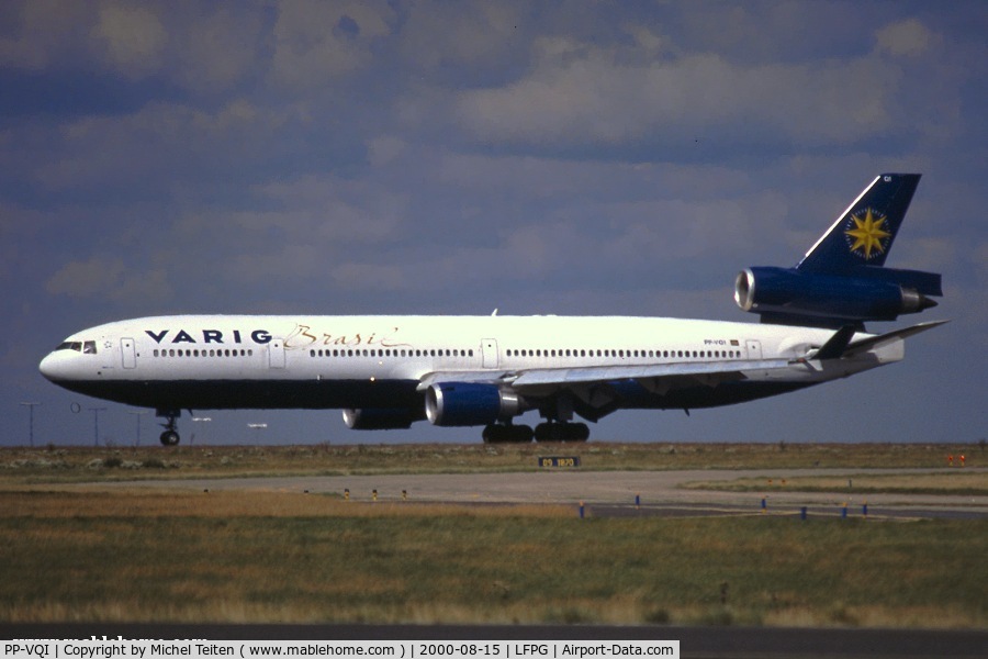 PP-VQI, 1996 McDonnell Douglas MD-11 C/N 48753, Varig flight from Brazil to Paris just landed