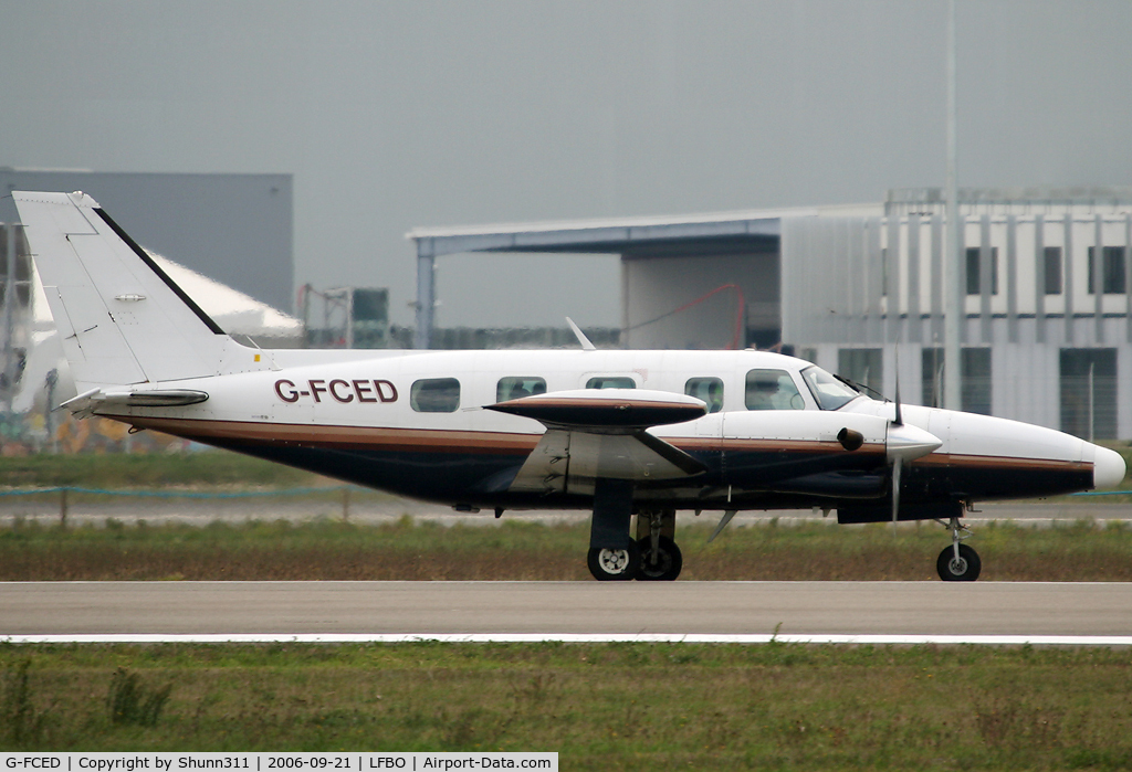 G-FCED, 1981 Piper PA-31T2-620 Cheyenne IIXL C/N 31T-8166013, Line up rwy 14L for departure