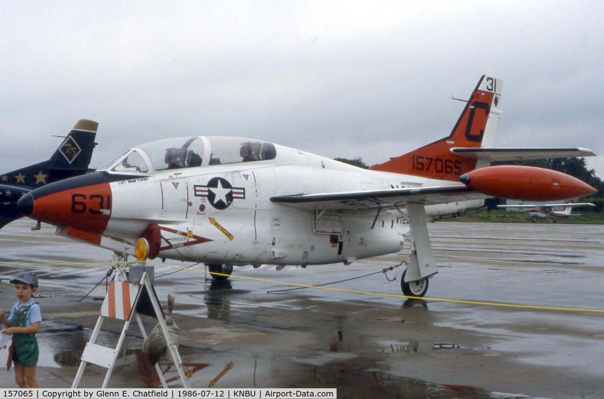 157065, Rockwell T-2C Buckeye C/N 332-36, T-2C at the open house.  That's my son on the left.