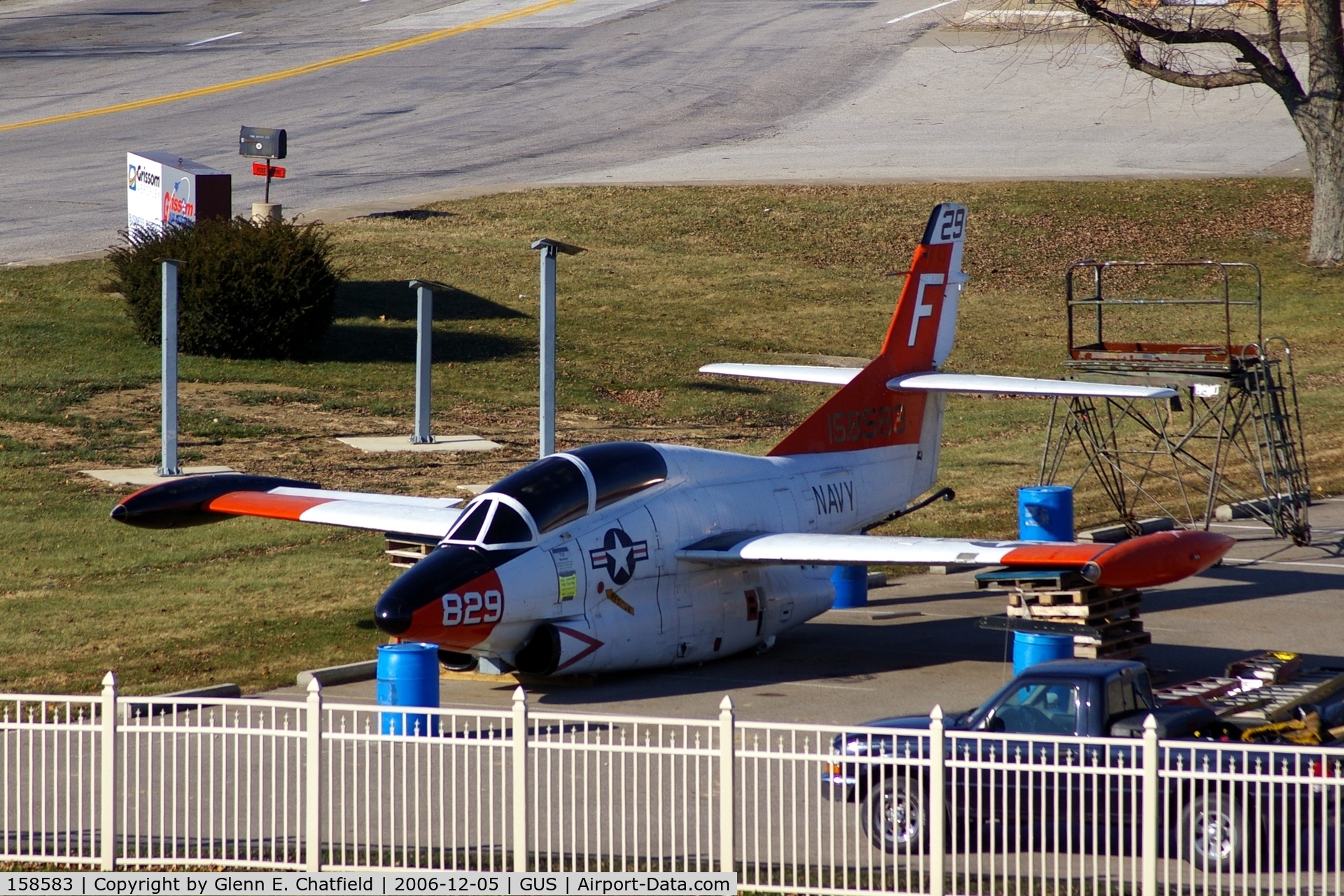 158583, Rockwell T-2C Buckeye C/N 346-9, T-2C just arrived for the Grissom AFB Museum