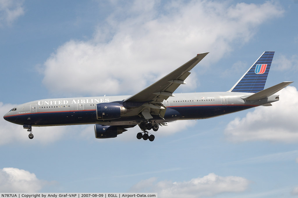 N787UA, 1997 Boeing 777-222 C/N 26939, United Airlines 777-200