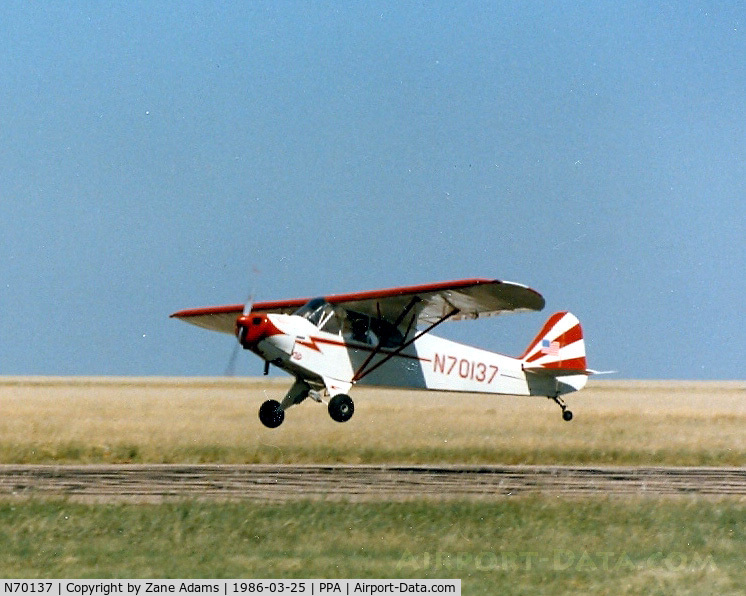 N70137, 1946 Piper J3C-65 Cub C/N 17116, At Pampa Airshow 1986