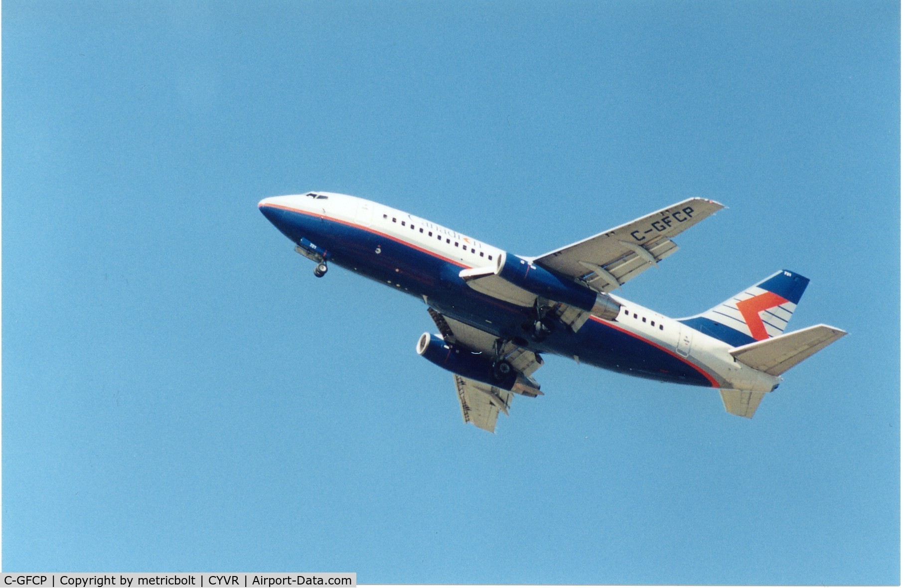 C-GFCP, 1982 Boeing 737-217 C/N 22659, Wearing full Canadian Airlines livery,late 90s.