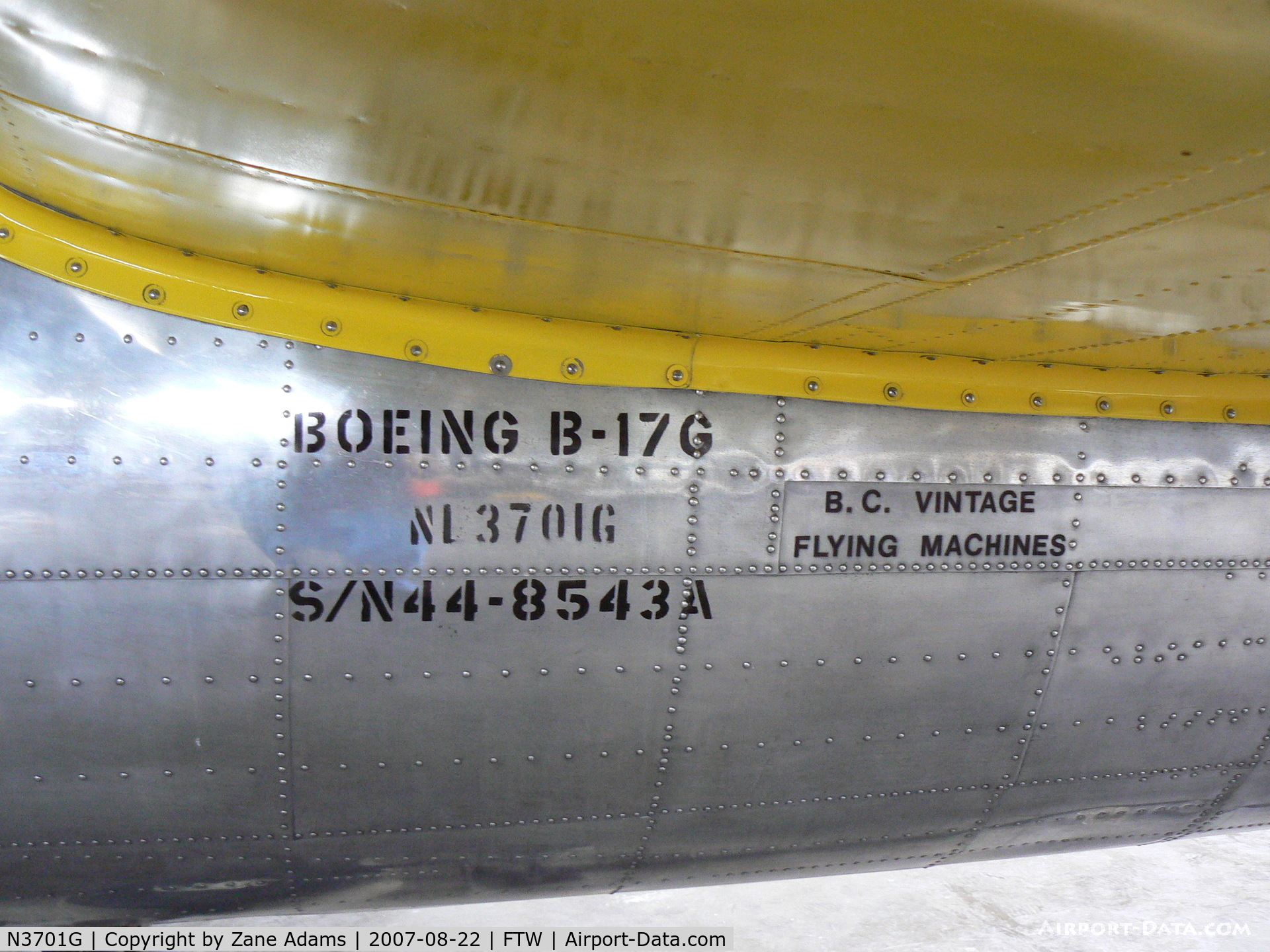 N3701G, 1944 Boeing B-17G Flying Fortress C/N 44-8543A, B-17 Chuckie - Vintage Flying Museum