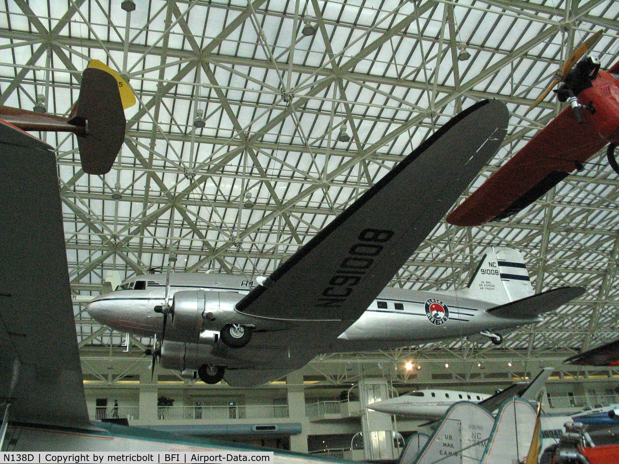 N138D, 1940 Douglas DC-3-277C C/N 2245, Museum of Flight,Seattle,Nov.2006.Painted as Alaska Airlines NC91008