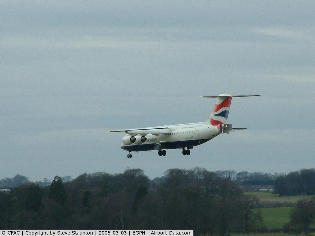 G-CFAC, 2000 British Aerospace Avro 146-RJ100 C/N E3379, Taken on a cold March afternoon at Edinburgh Airport