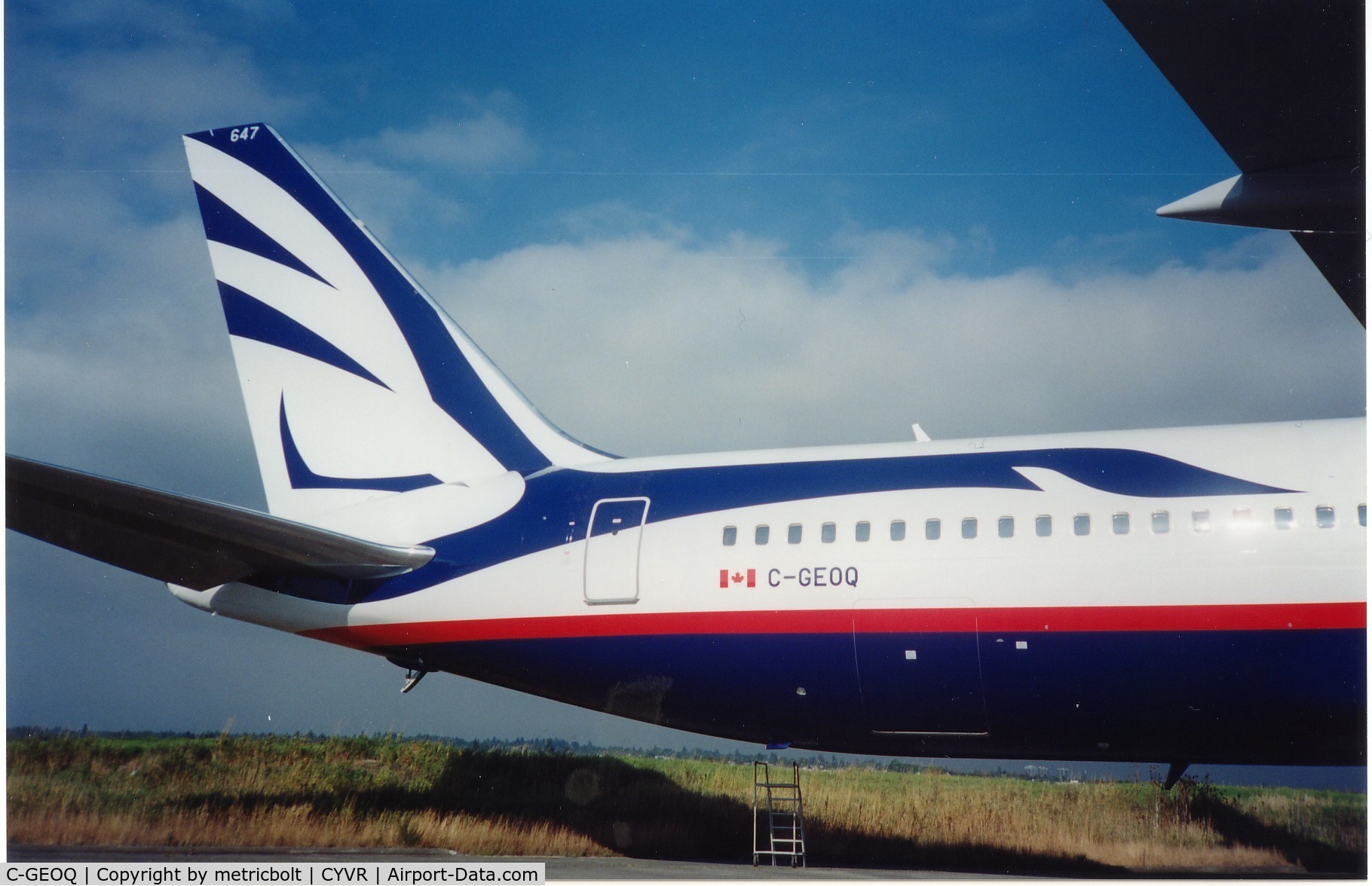 C-GEOQ, 1999 Boeing 767-375/ER C/N 30112, Proud Wings tail,YVR,1999