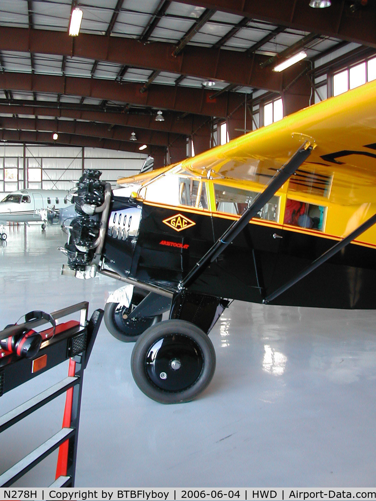N278H, 1929 General Aircraft Corp 102-A Aristocrat C/N 20, At home in the hangar after the 2006 Merced Antique Fly-in