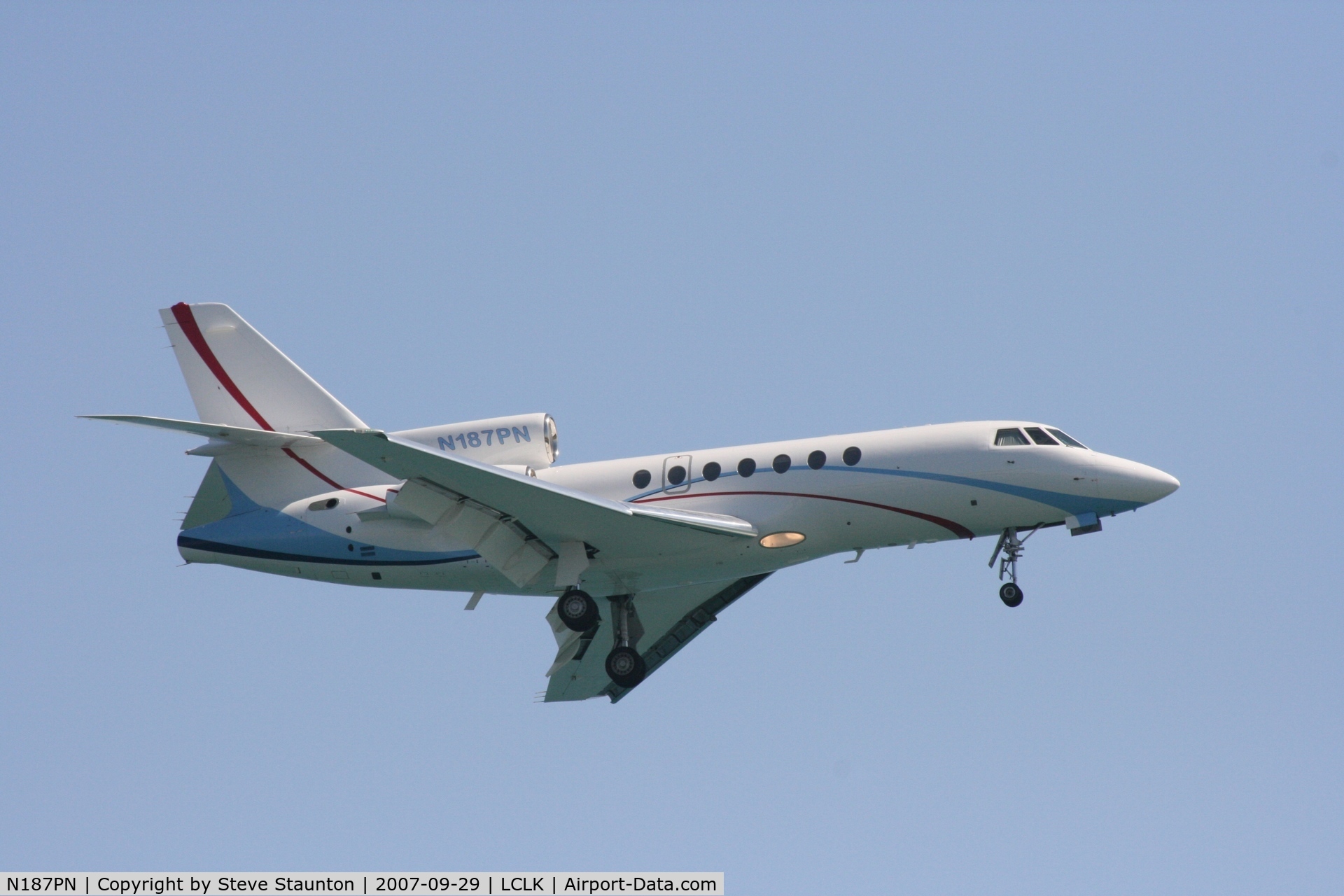 N187PN, 1988 Dassault Mystere Falcon 50 C/N 187, Taken on a beach in Larnaca 29th September 2007