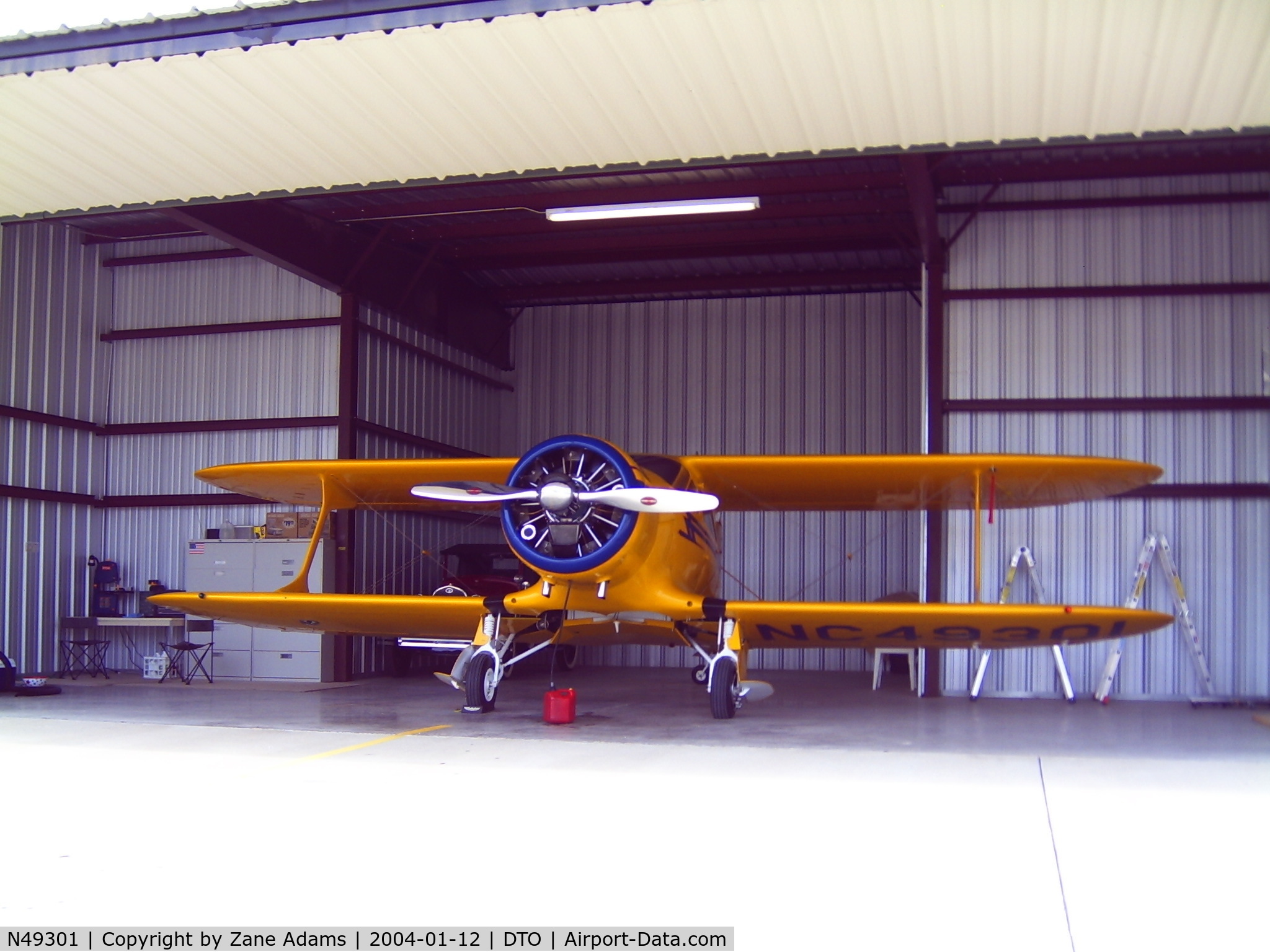 N49301, 1938 Beech F17D Staggerwing C/N 250, In the hanger...