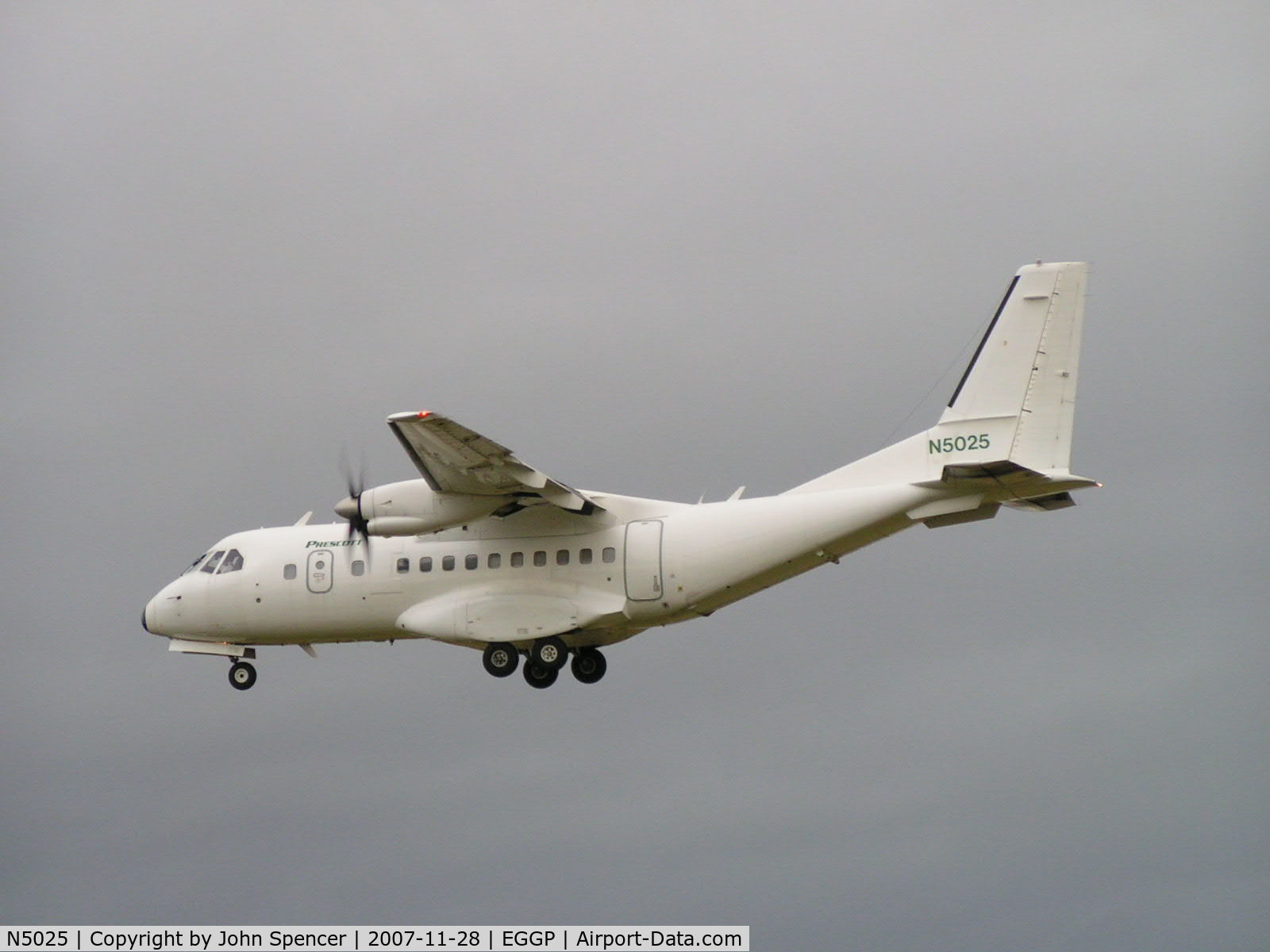N5025, 1990 CASA CN-235-200 C/N C030, Taken as about to land at Liverpool Airport, UK