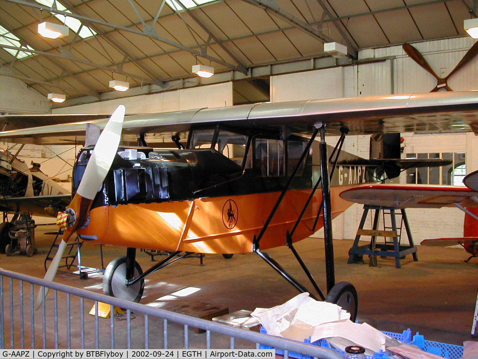 G-AAPZ, 1930 Desoutter MKI C/N D.25, In the shop at Old Warden Aerodrome