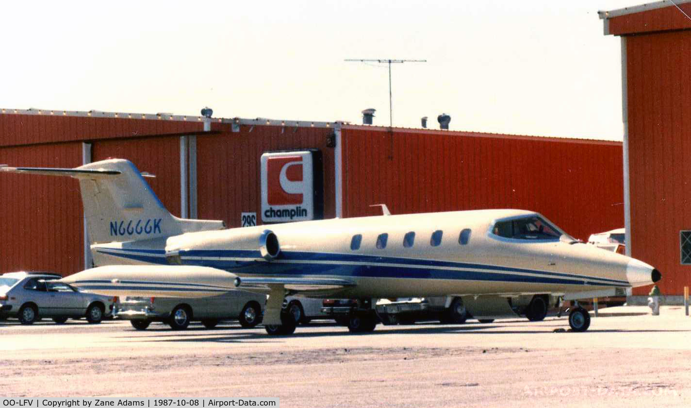 OO-LFV, 1982 Gates Learjet 35A C/N 481, Registerd as N6666K (Burnet 6666 Ranch Paint)