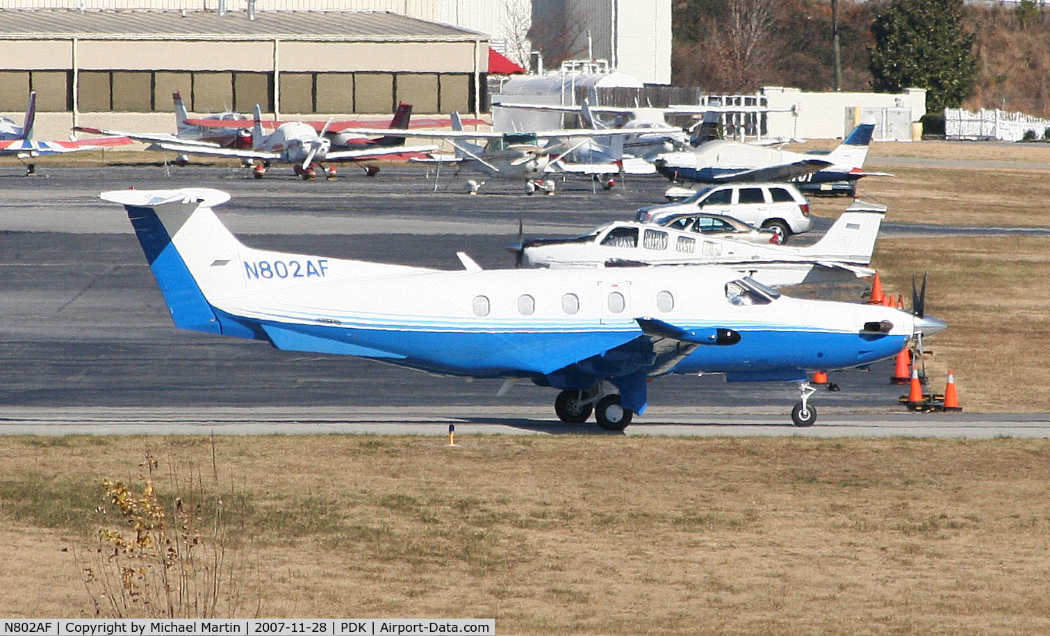 N802AF, 2007 Pilatus PC-12/47 C/N 802, Taxing to Run Up Area