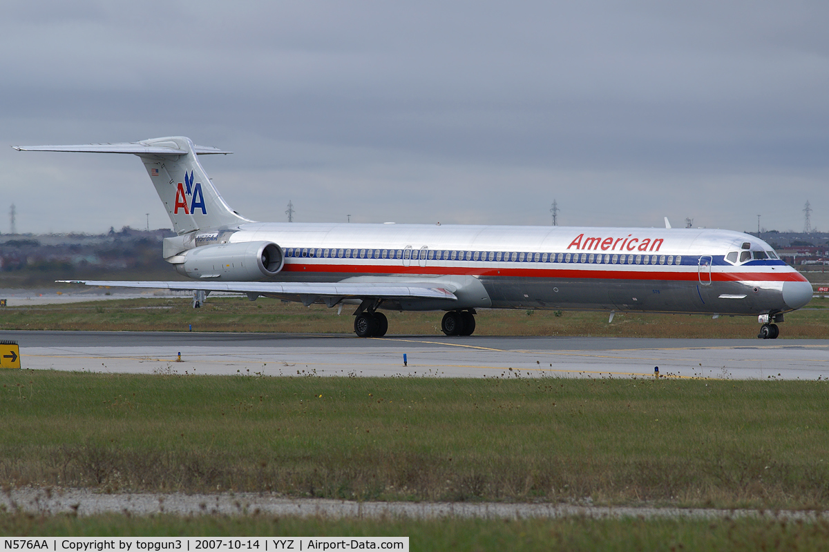 N576AA, 1991 McDonnell Douglas MD-82 (DC-9-82) C/N 53153, Taxiing for departure via RWY23.