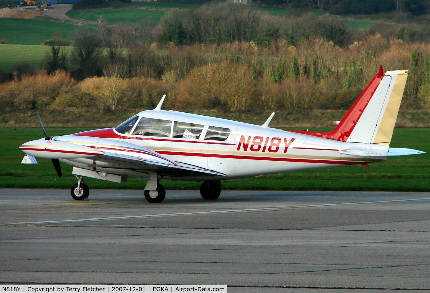 N818Y, 1967 Piper PA-30 Twin Comanche Twin Comanche C/N 30-1458, American Pa-30 at Shoreham Airport