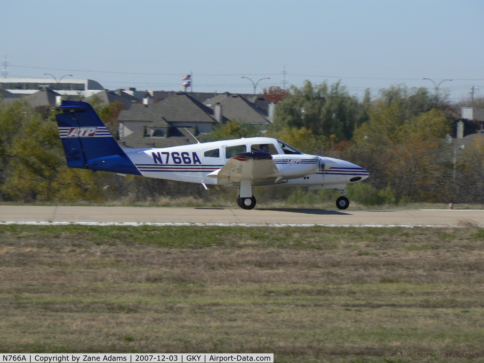 N766A, 2007 Piper PA-44-180 Seminole C/N 4496245, Flight training - Take off at Arlington Municipal - ATP