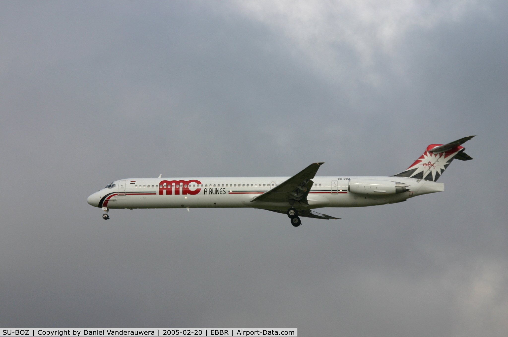 SU-BOZ, 1996 McDonnell Douglas MD-83 (DC-9-83) C/N 53192, arrival of flight AMV7348 to rwy 25L