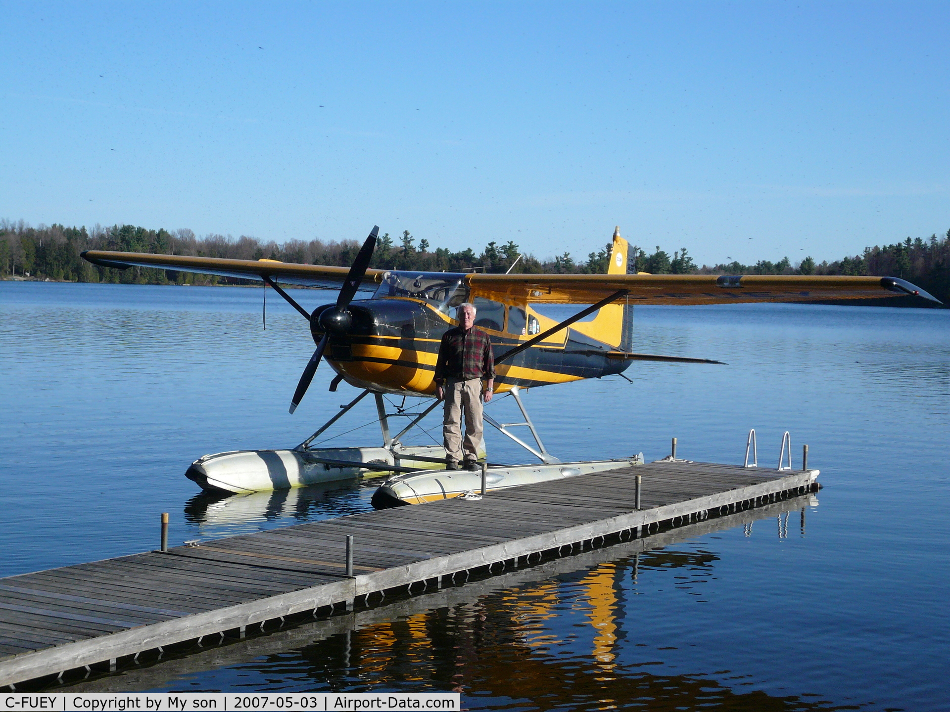 C-FUEY, 1966 Cessna 180H Skywagon C/N 18051668, FUEY at the cottage on Grippon Lake , Ontario, Canada