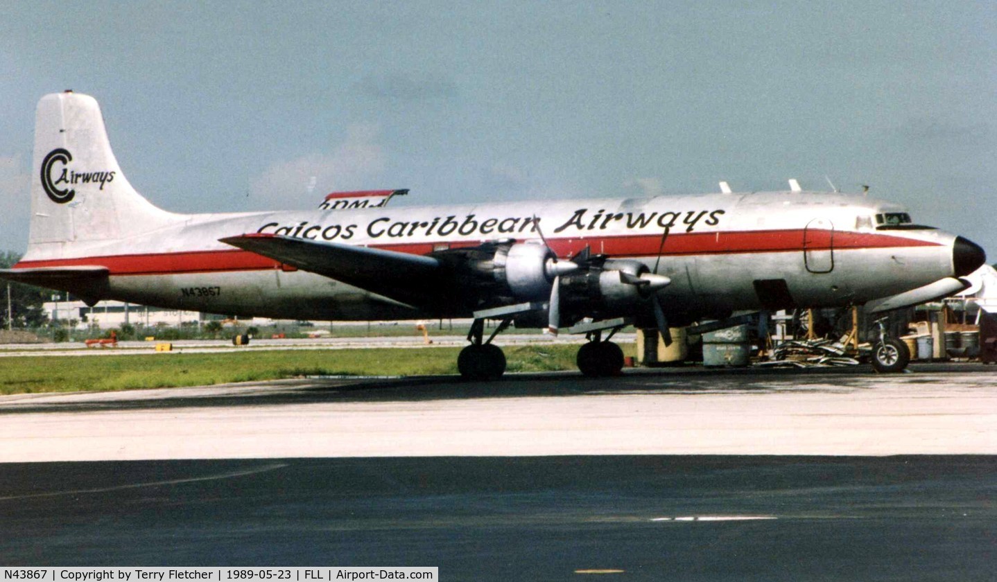 N43867, Douglas VC-118A Liftmaster (DC-6A) C/N 44624, Caicos Caribbean Airways C-118A was memorable as one of the first aircraft I saw on my very first visit to the USA in 1989