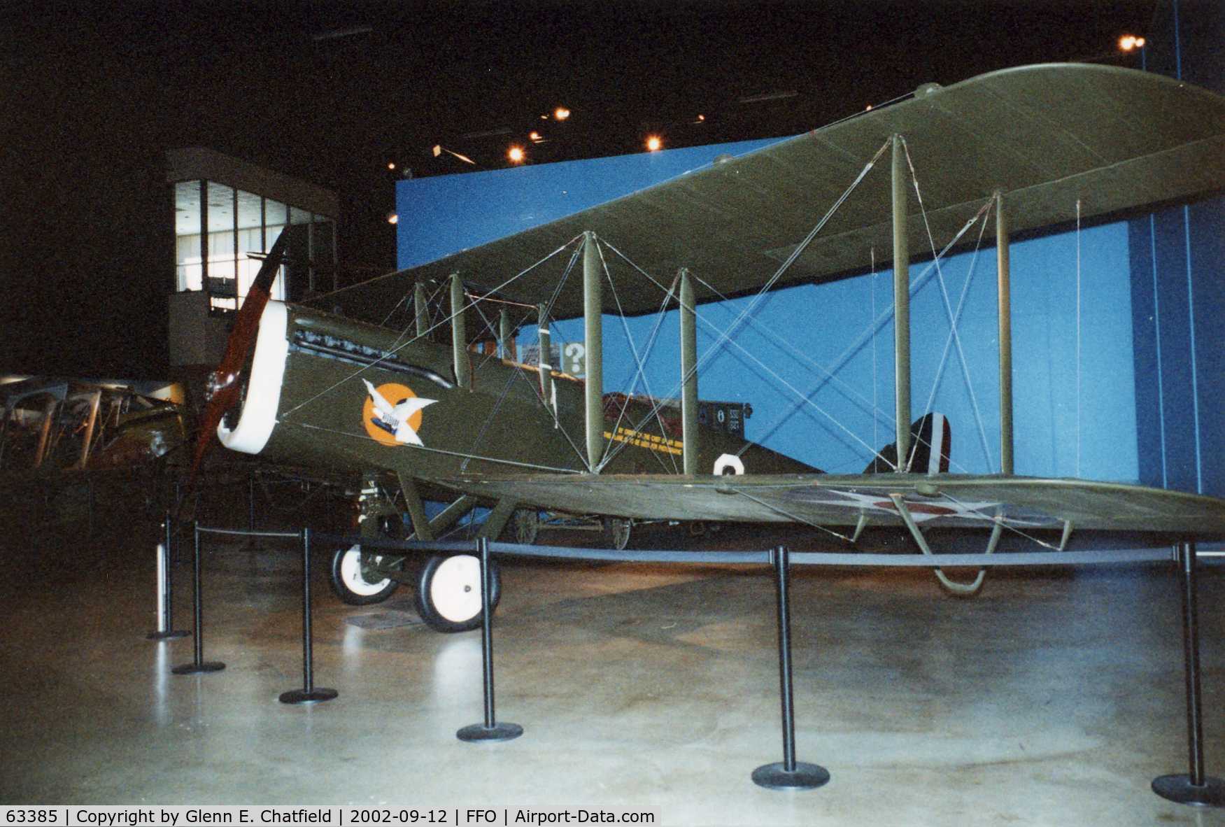 63385, Airco DH4B C/N Not found 63385, Replica DeHavilland DH-4B at the National Museum of the U.S. Air Force, marked as one used by 12th Aero Squadron in 1920 