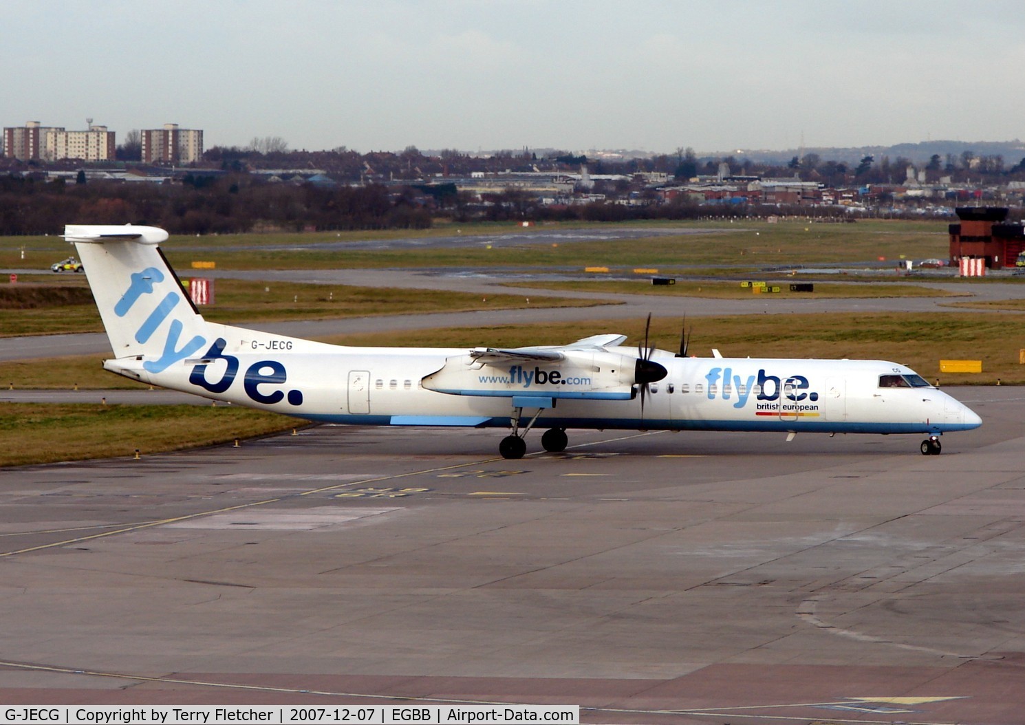 G-JECG, 2004 De Havilland Canada DHC-8-402Q Dash 8 C/N 4098, at Birmingham International on 7th Dec 2007