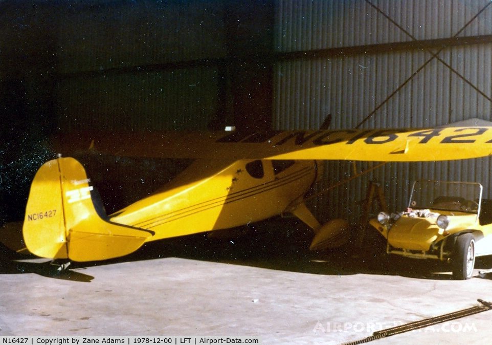 N16427, 1937 Monocoupe 90A C/N A-754, At Lafayette, LA - in yellow!