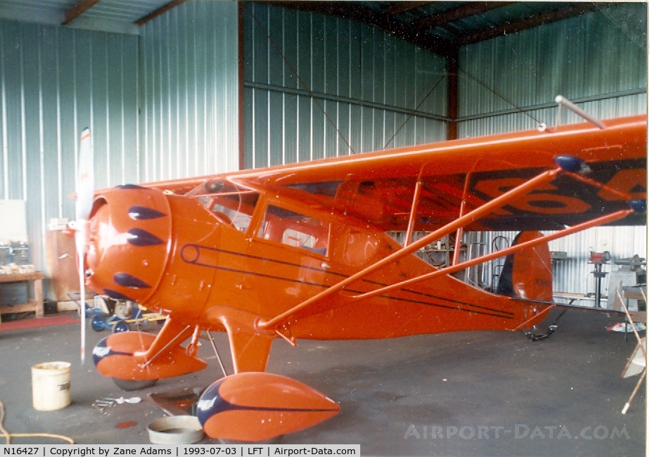 N16427, 1937 Monocoupe 90A C/N A-754, At Lafayette, LA - In Red!