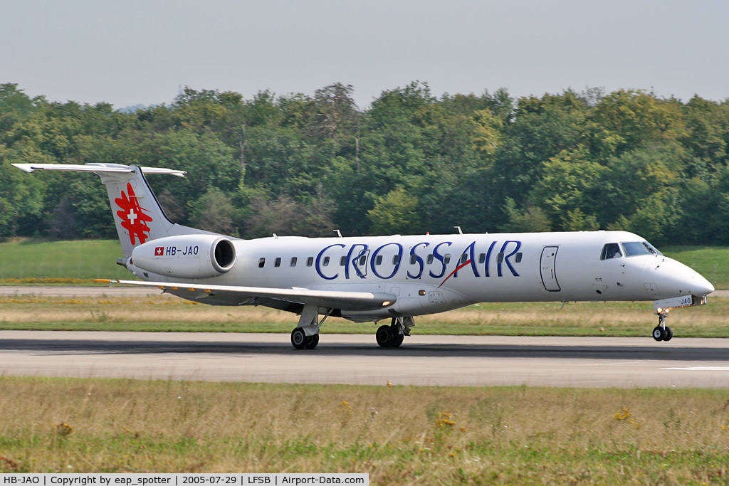 HB-JAO, 2001 Embraer EMB-145LU (ERJ-145LU) C/N 145456, landing on rwy 16