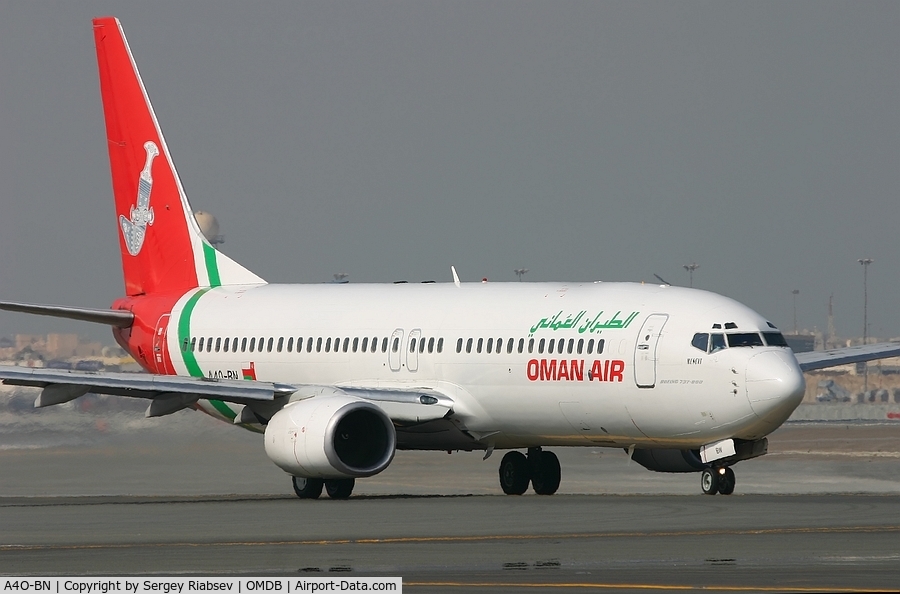A4O-BN, 2001 Boeing 737-8Q8 C/N 30652, Dubai 2007 airshow.