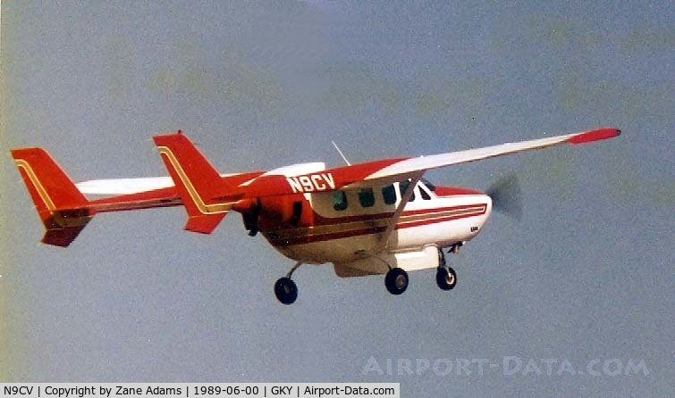N9CV, 1972 Cessna T337G Turbo Super Skymaster C/N P3370057, Takeoff! From Arlington Municipal