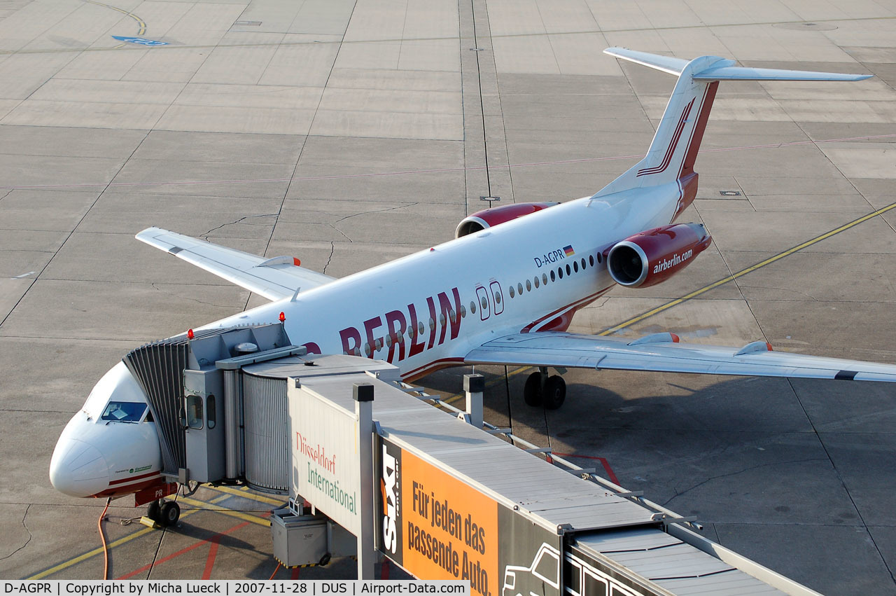 D-AGPR, 1992 Fokker 100 (F-28-0100) C/N 11391, At Duesseldorf