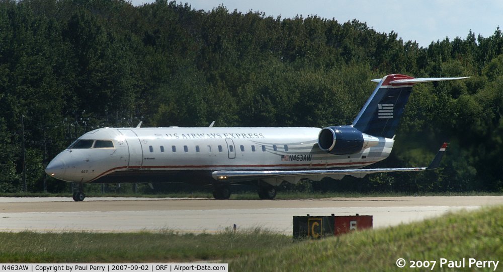 N463AW, 2003 Bombardier CRJ-200LR (CL-600-2B19) C/N 7878, Holding, and making her run-up