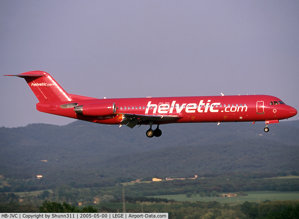 HB-JVC, 1994 Fokker 100 (F-28-0100) C/N 11501, Landing rwy 20