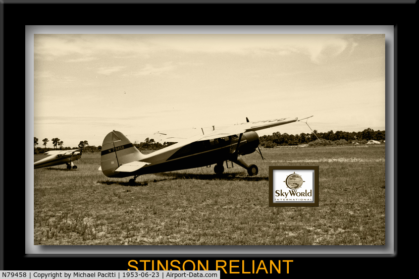 N79458, 1944 Stinson V77 Reliant C/N 77-36, RELIANT AT BRADENTON AIRPORT FLORIDA 1953