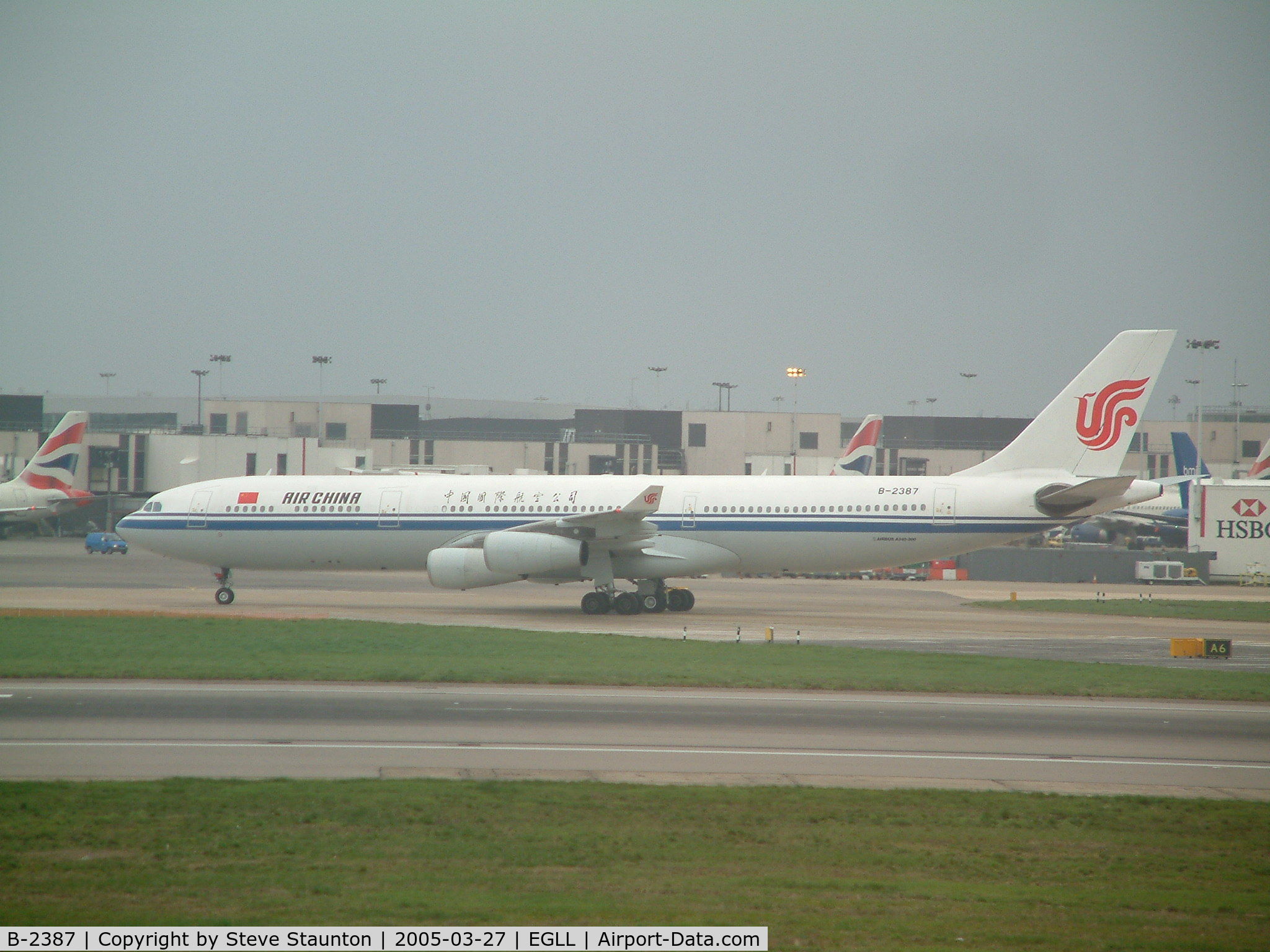 B-2387, Airbus A340-313 C/N 201, Taken at Heathrow Airport March 2005